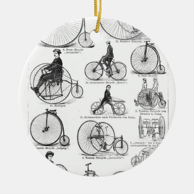 Ornement En Céramique Vélo à grande roue Penny Farthing (Devant)