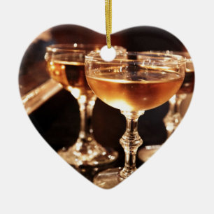 Ornement En Céramique verre à champagne toast doré