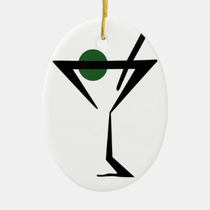 Ornement En Céramique Verre de Martini
