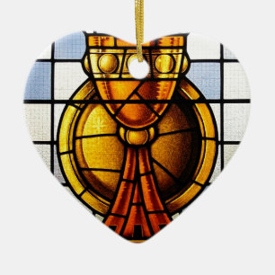Ornement En Céramique Verre souillé de Saint Graal - sacrement
