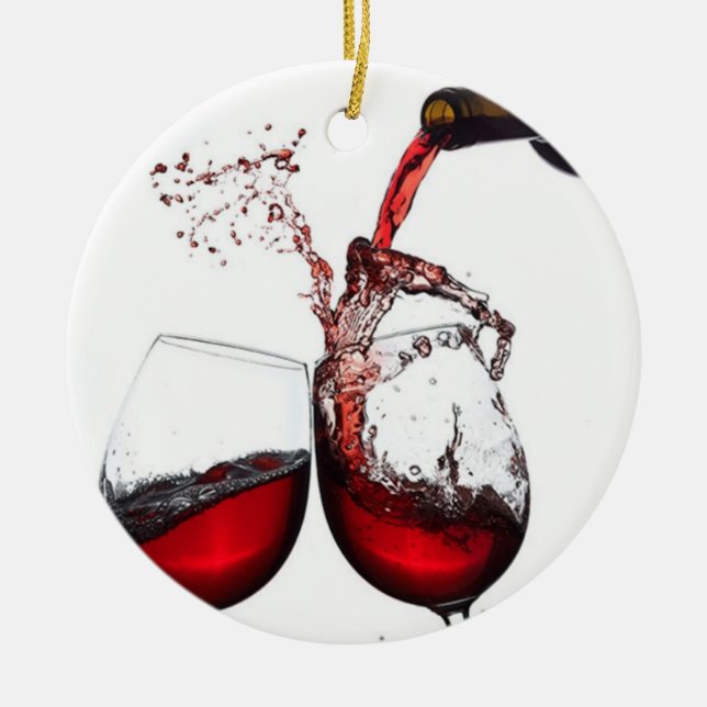 ORNEMENT EN CÉRAMIQUE **VERSER CE VIN** ORNAMNEMENT DE NOËL (Devant)