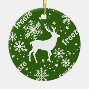 ornement en céramique verte cerf