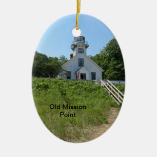 Ornement En Céramique Vieux phare de point de mission