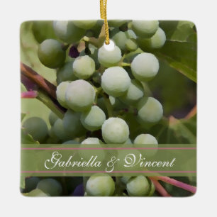 Ornement En Céramique Vignoble de raisins verts Mariage