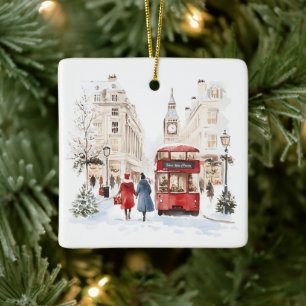 Ornement En Céramique Ville de Noël à Londres
