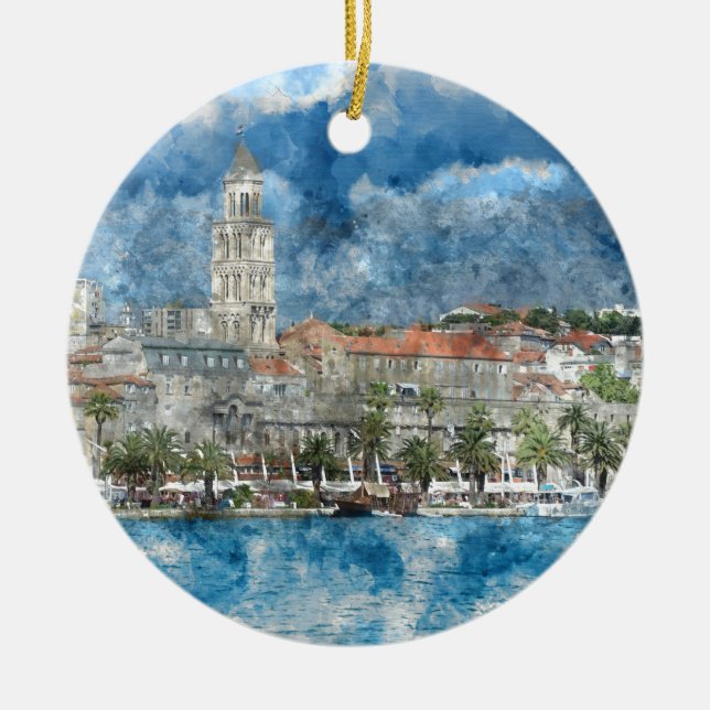 Ornement En Céramique Ville de Split en Croatie (Devant)