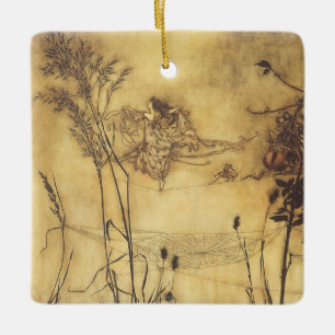 Ornement En Céramique Vintage Fairy Tale, Fairy's Tightrope par Rackham