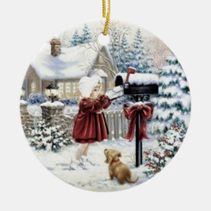 Ornement En Céramique Vintage Noël