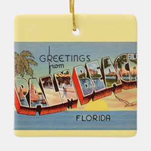 Ornement En Céramique Vintage Palm Beach Salutation Mug
