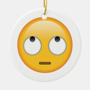 Ornement En Céramique Visage avec les yeux roulants - Emoji