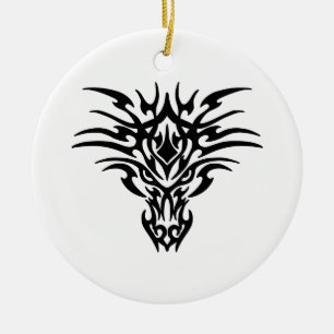 Ornement En Céramique Visage-Dragon-Tattoo