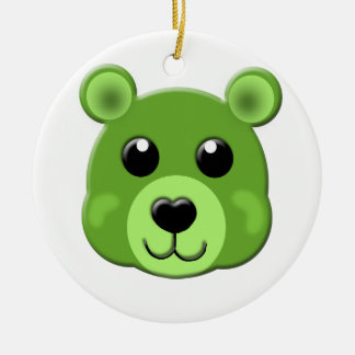 Ornement En Céramique visage vert d'ours de nounours