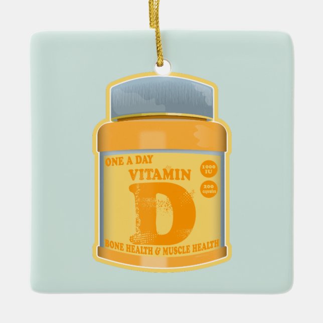 Ornement En Céramique Vitamine D capsules santé et bien-être (Devant)