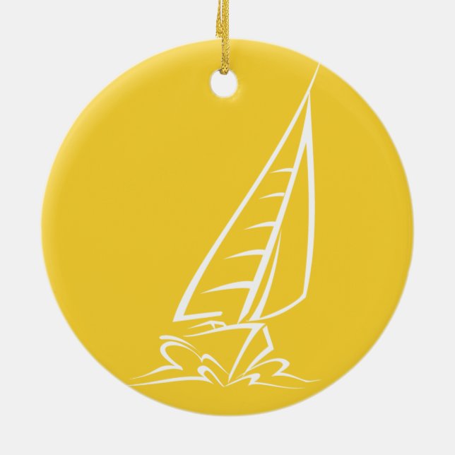 Ornement En Céramique Voile jaune (Dos)