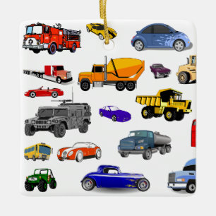 Ornement En Céramique voitures de course d'autobus de bouteur de