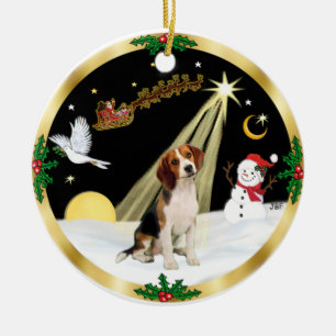 Ornement En Céramique Vol de nuit - Beagle