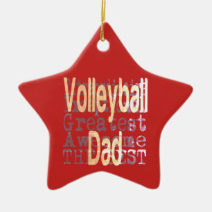 Ornement En Céramique Volley-ball Papa Extraordinaire
