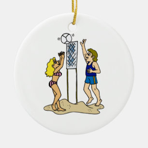 Ornement En Céramique Volleyball de plage d'amusement