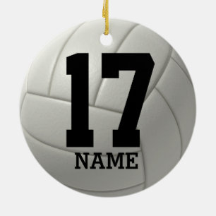 Ornement En Céramique Volleyball personnalisé (nom et nombre d'équipe)