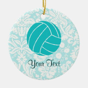 Ornement En Céramique Volleyball turquoise