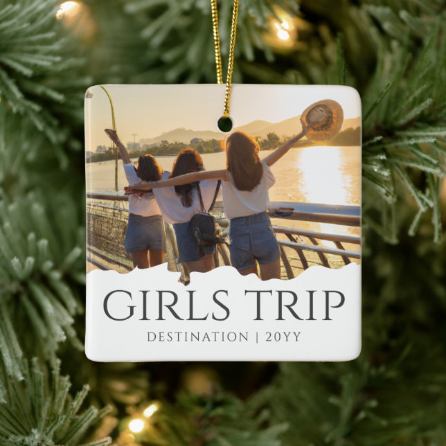 Ornement En Céramique Voyage Chic Girls | Filles week-end Photo (Arbre)