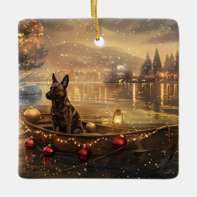 Ornement En Céramique Voyage de Noël de Malinoi en Belgique (Devant)