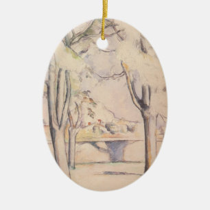 Ornement En Céramique Vue à travers les arbres par Paul Cezanne, Art vin