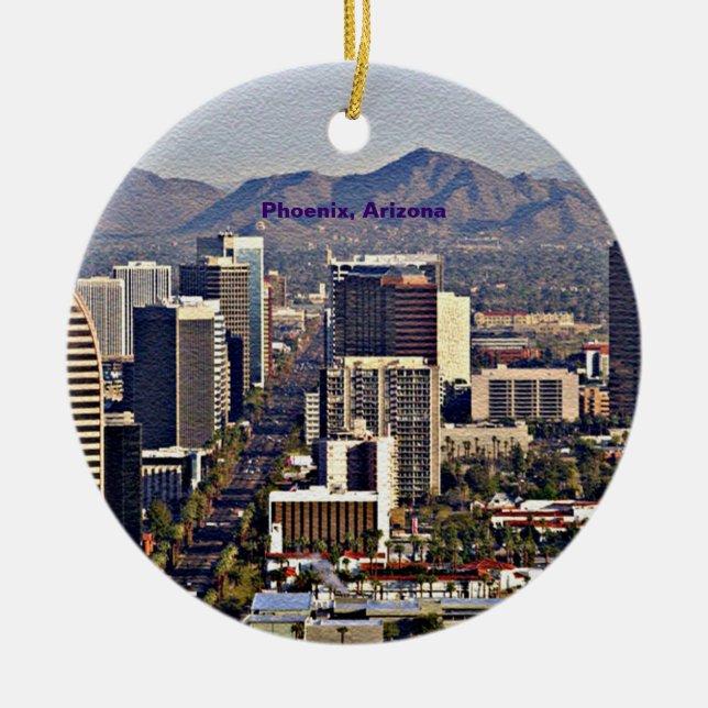 Ornement En Céramique Vue du centre de Phoenix, Arizona (Devant)