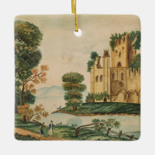 Ornement En Céramique Vue d'un château
