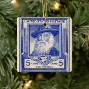 Ornement En Céramique Walt Whitman timbre-poste commémoratif américain