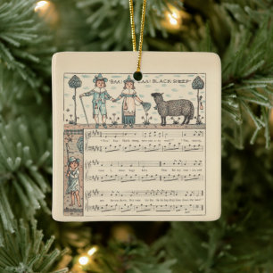 Ornement En Céramique Walter Crane Baa Baa Mouton Noir Comptine