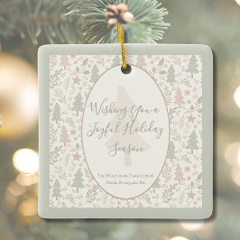 Ornement En Céramique Warm Winter Wishes –Personalized Holiday Ornament