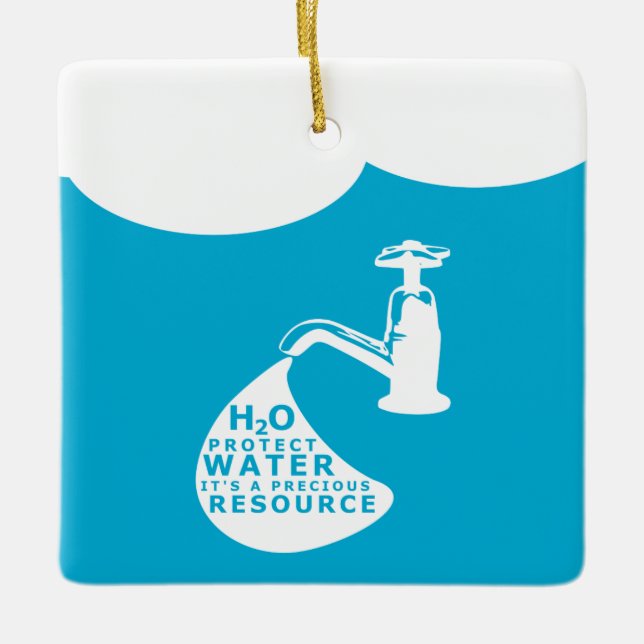 Ornement En Céramique Water Conservation (Devant)