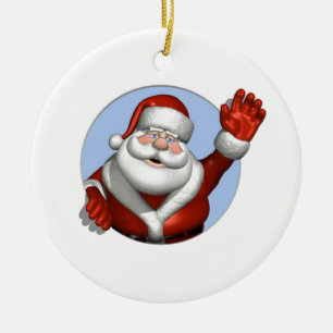 Ornement En Céramique Waving Santa