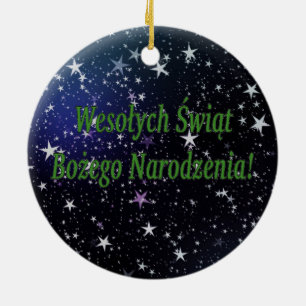 Ornement En Céramique Wesołych Świąt… ! Joyeux Noël dans le gf polonais