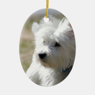 Ornement En Céramique Westie pendant le printemps