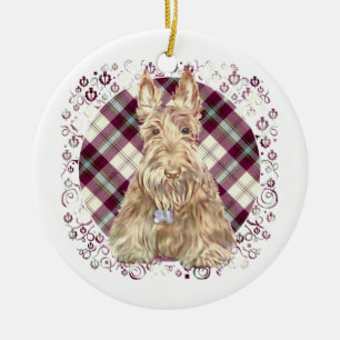Ornement En Céramique Wheate Tartan