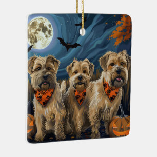 Ornement En Céramique Wheaten Terrier Halloween Éffrayant