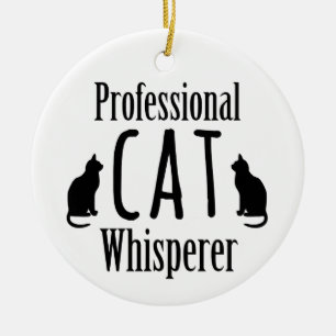 Ornement En Céramique Whisperer de chat professionnel