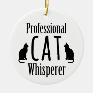 Ornement En Céramique Whisperer de chat professionnel