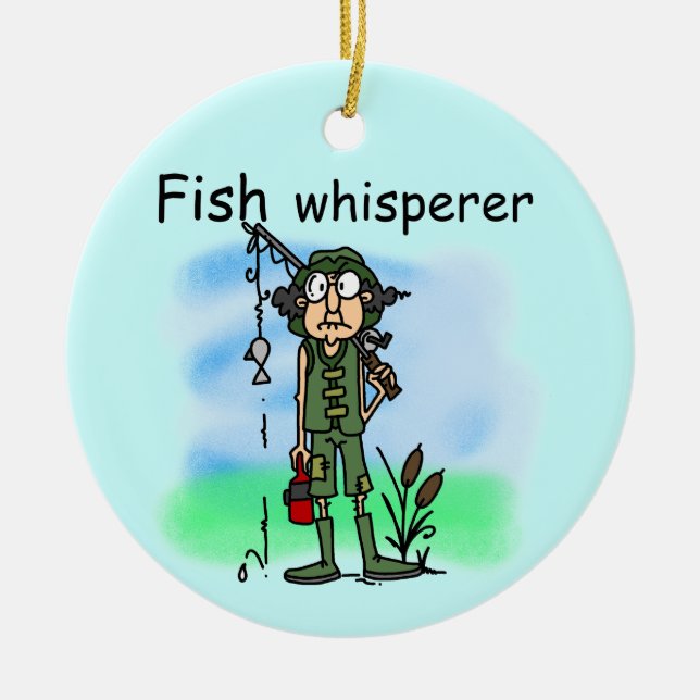 Ornement En Céramique Whisperer de poissons (Devant)
