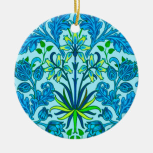 Ornement En Céramique William Morris Hyacinth Print, Cerulean Blue