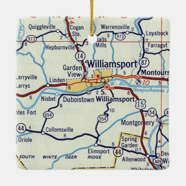 Ornement En Céramique Williamsport PA (Dos)