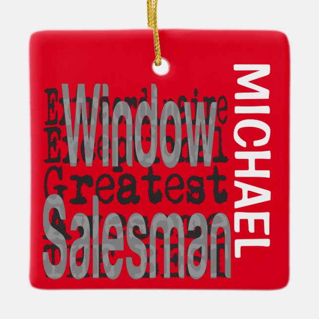 Ornement En Céramique Windows Salesman Extraordinaire PERSONNALISÉ (Devant)