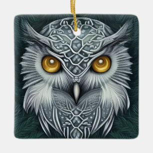 Ornement En Céramique Winter Wonder Chouette des neiges Beauté