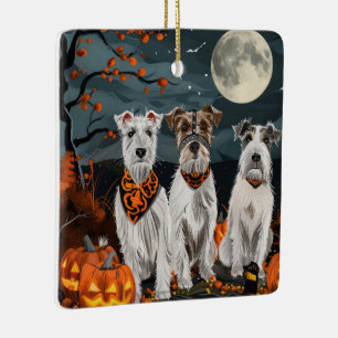 Ornement En Céramique Wirefox Terrier Halloween Éffrayant