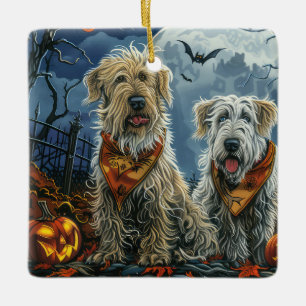 Ornement En Céramique Wolfhound Halloween Éffrayant