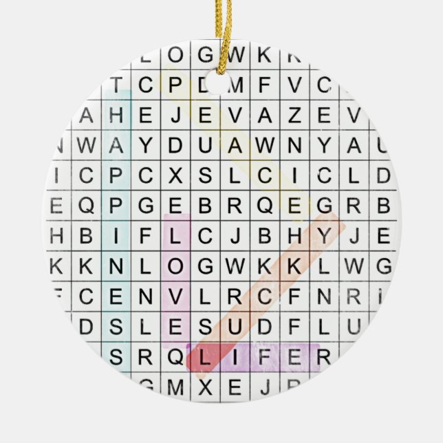 Ornement En Céramique Word Search (Devant)