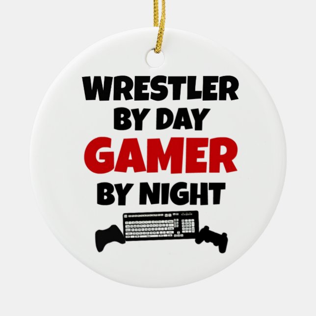 Ornement En Céramique Wrestler Gamer (Devant)