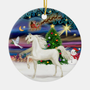 Ornement En Céramique Xmas Magaic - Cheval Arabe (blanc)